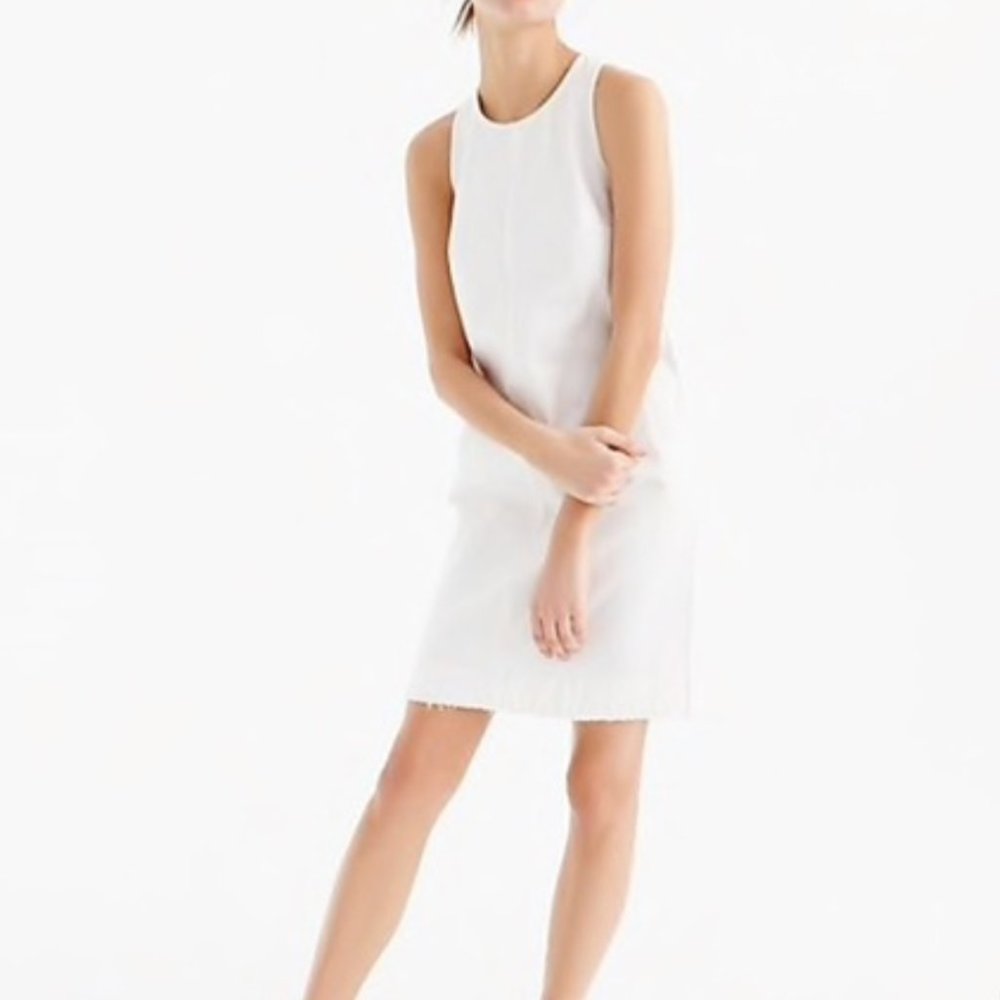 J. Crew White Denim Shift Dress, Size 4